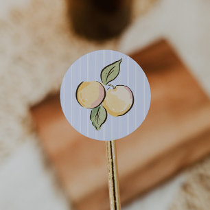 Blue Lemon Citrus Baby Shower Classic Round Sticker