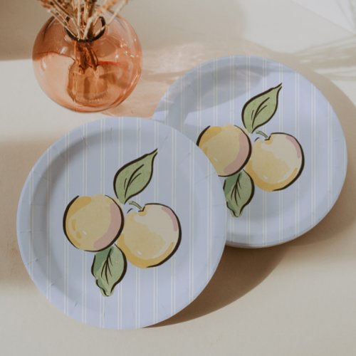 Blue Lemon Citrus Baby Shower  Paper Plates