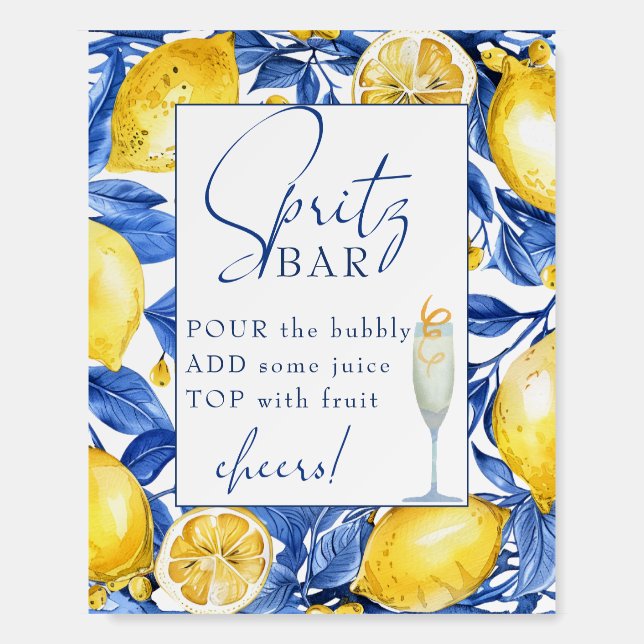 Blue Lemon Citrus Summer Bar Sign (Front)