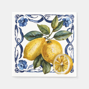 Blue Lemon Citrus Summer  Napkins