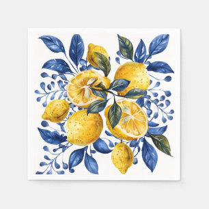 Blue Lemon Citrus Summer Napkins