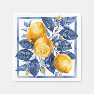 Blue Lemon Citrus Summer  Napkins