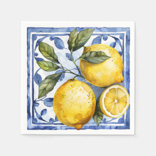 Blue Lemon Citrus Summer Napkins