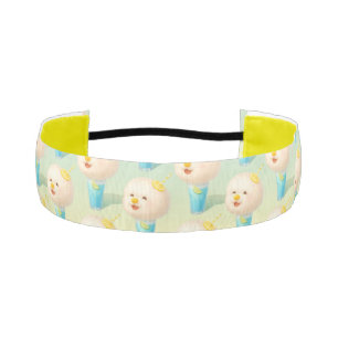Blue Lemon Float: Smiling Bichon Cotton Candy Athletic Headband