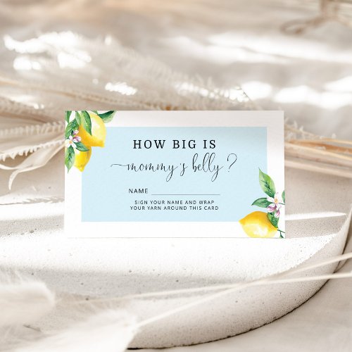 Blue Lemon How big is mommys belly Enclosure Card