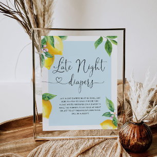 Blue lemon Late night diapers Poster