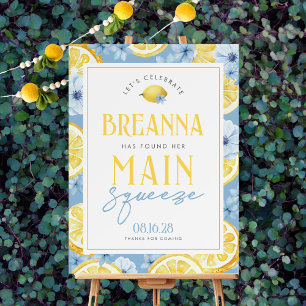 Blue Lemon Main Squeeze Foam Board Welcome Sign