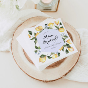 Blue lemon mamas main squeeze baby shower napkins