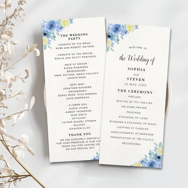 Blue Lemon Mediterranean Ceremony Program (Creator Uploaded)