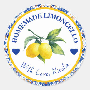 Blue Lemon Tile Homemade Limoncello Label