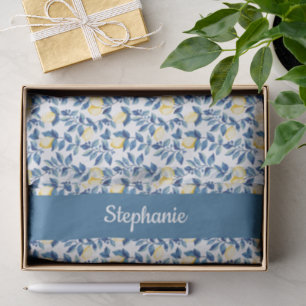 Blue Lemon Watercolor Tissue Paper