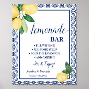 Blue Lemons Mediterranean Lemonade Bar Poster
