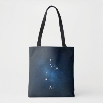 Blue Leo Zodiac Sign Constellation Tote Bag by heartlockedcases at Zazzle