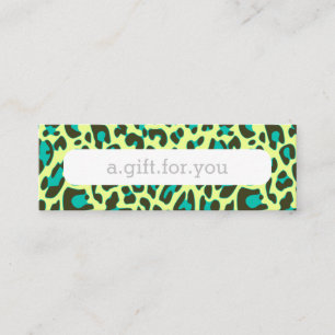 Blue Leopard Animal Print Pattern Discount Gift Mini Business Card