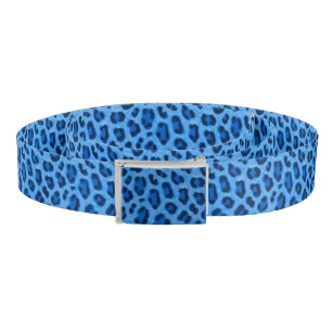 Blue Leopard Animal Print Skin Pattern  Belt