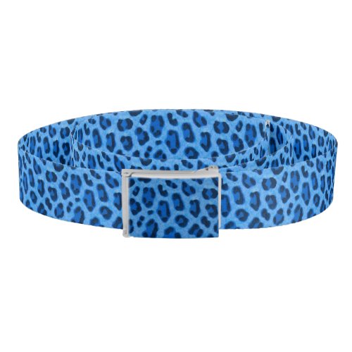 Blue Leopard Animal Print Skin Pattern  Belt