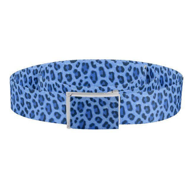 Blue Leopard Animal Print Skin Pattern  Belt (Coil)