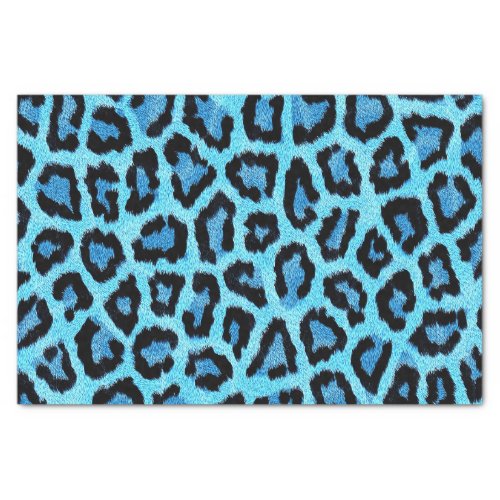 Blue Leopard Cheetah Animal Print Pattern Tissue Paper