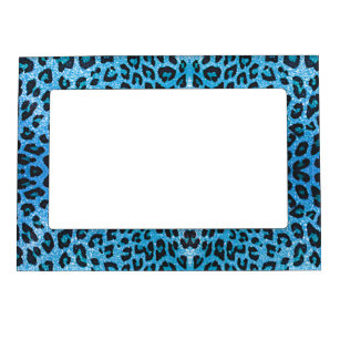 Fashionable Women's Light Blue Sparkle Decorated Square Frame