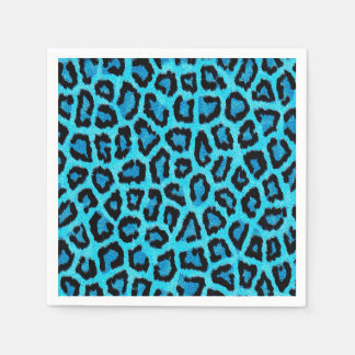 Blue Leopard Fur Spots Pattern Napkins