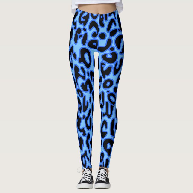 Blue Leopard Leggings (Front)