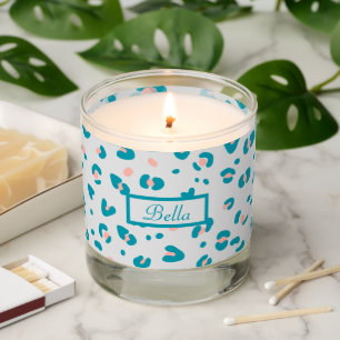 Blue Leopard Pattern Scented Candle
