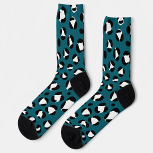 Blue Leopard Print Animal Pattern Fashion Socks