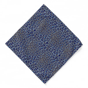 Blue leopard print bandana