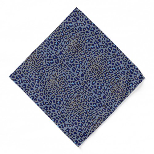 Blue leopard print  bandana