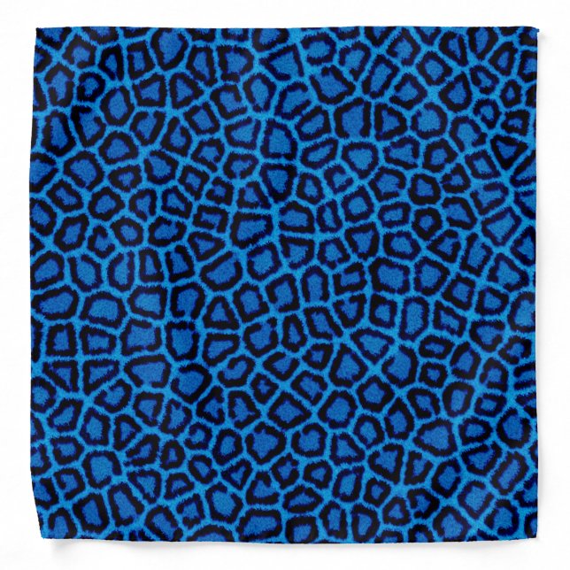 Blue Leopard Print Bandana (Front)