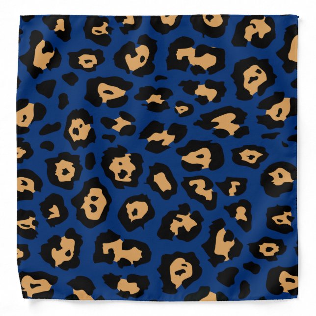 Blue Leopard print Bandana (Front)