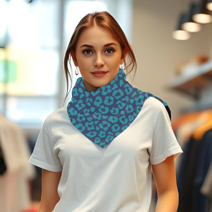 Blue Leopard Print Bandana