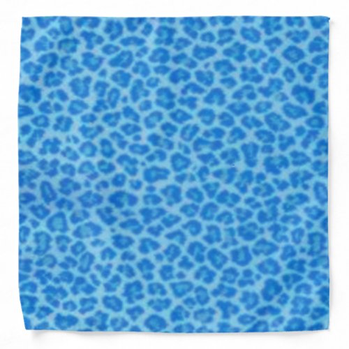 Blue Leopard Print Bandana