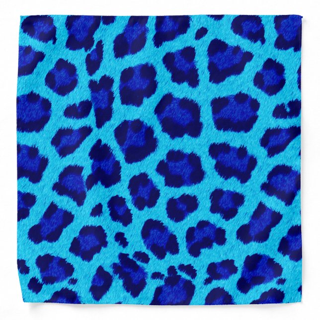 Blue Leopard Print Bandanna (Front)