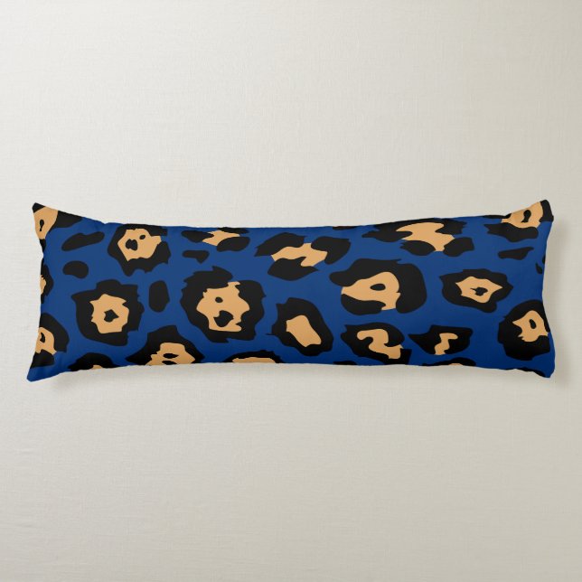 Blue Leopard print Body Pillow (Front)