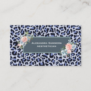 Blue Leopard Print Business Cards