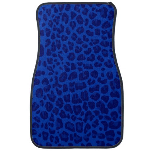 Blue leopard print car mat