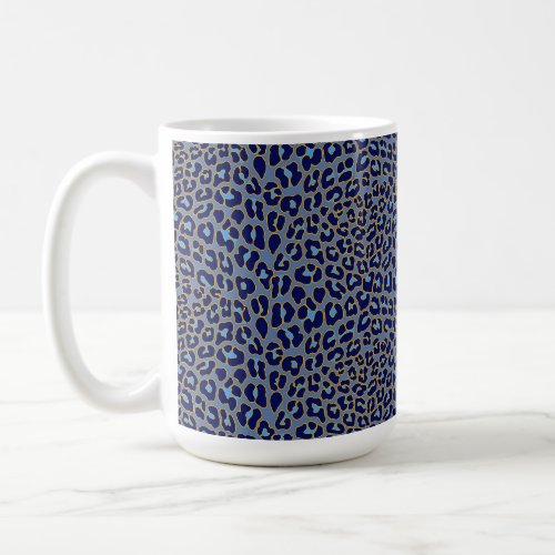 Blue leopard print  coffee mug