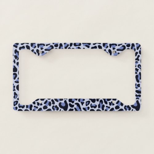 Blue Leopard Print Cool License Plate Frame 