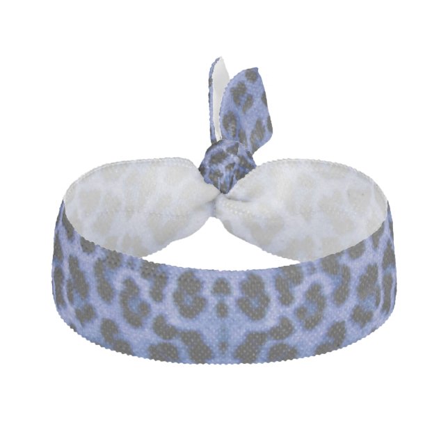 Blue Leopard Print Elastic Hair Tie (Front)