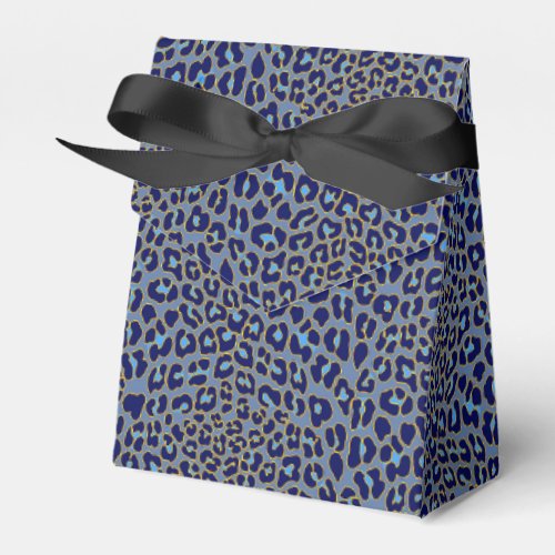 Blue leopard print  favor boxes