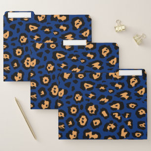 Blue Leopard print File Folder