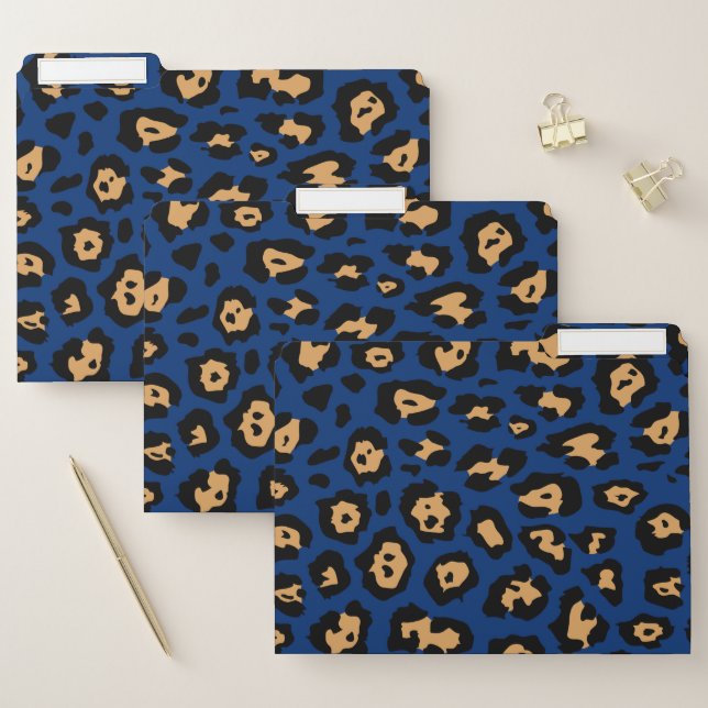 Blue Leopard print File Folder (Set)