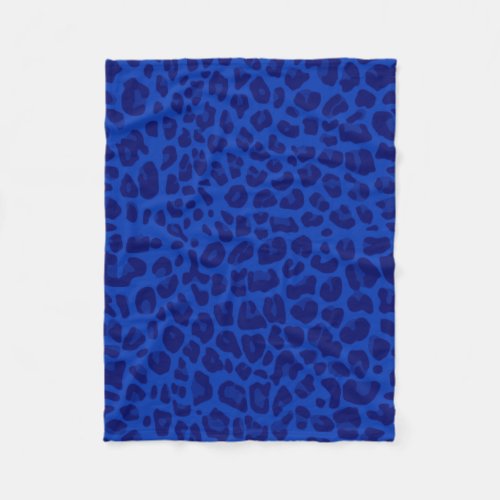 Blue leopard print fleece blanket