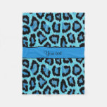 Blue Leopard Print Fleece Blanket at Zazzle