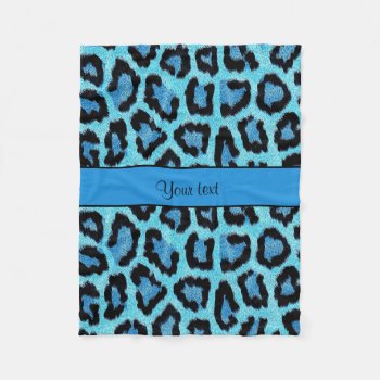 Blue Leopard Print Fleece Blanket by kye_designs at Zazzle