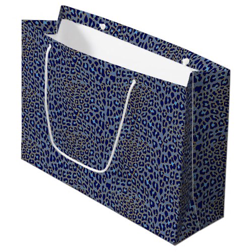Blue leopard print  large gift bag