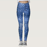 Blue Leopard Print Leggings<br><div class="desc">Leopard print pattern Leggings</div>
