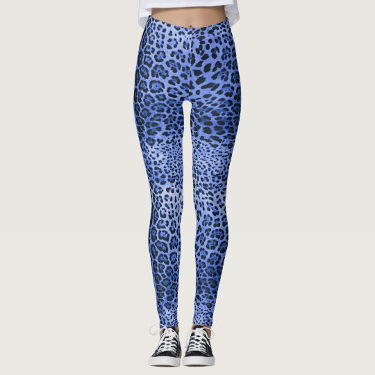 Blue Leopard Print Leggings | Zazzle.com