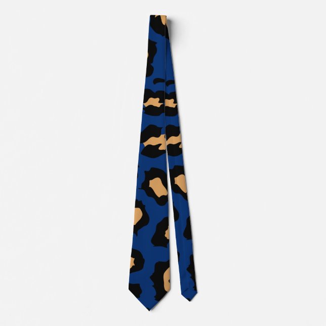 Blue Leopard print Neck Tie (Front)